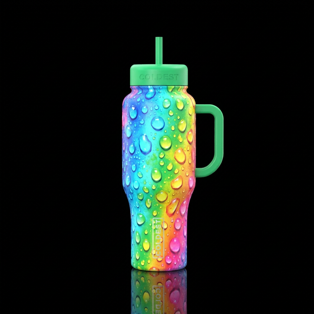 Water spots,  bright colors water bottle design