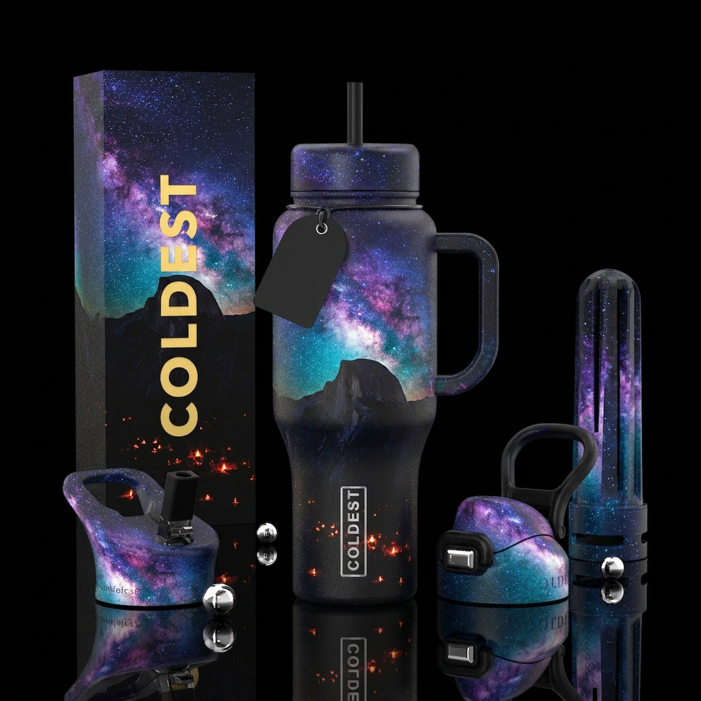 Milkyway from Earth water bottle design