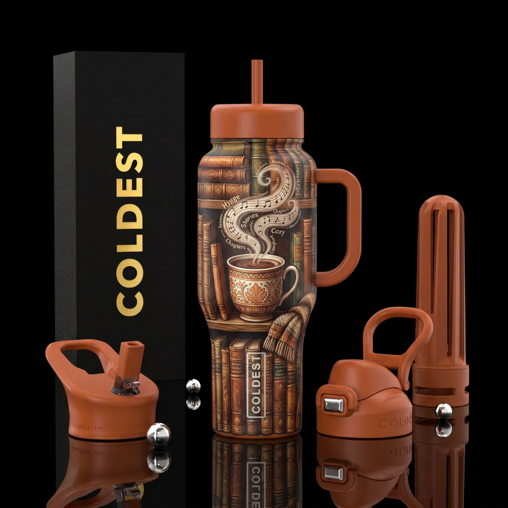 The Reading Nook water bottle design