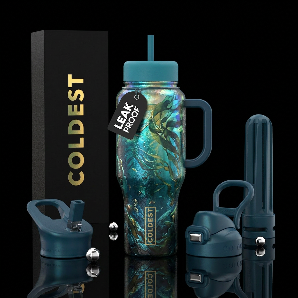 Self camouflage in kelp water bottle design