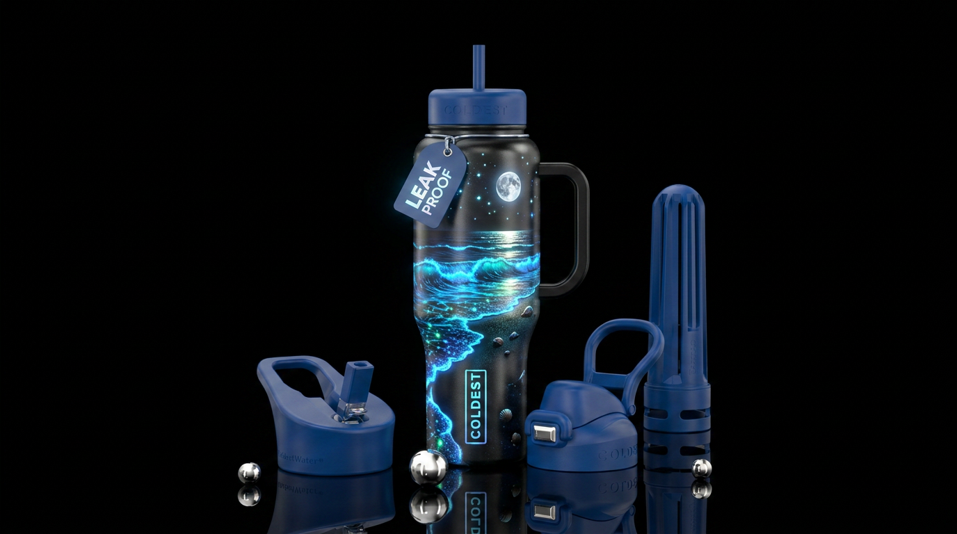 Bioluminescence water bottle design