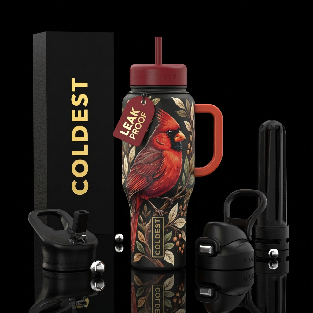Cardinal Bird water bottle design