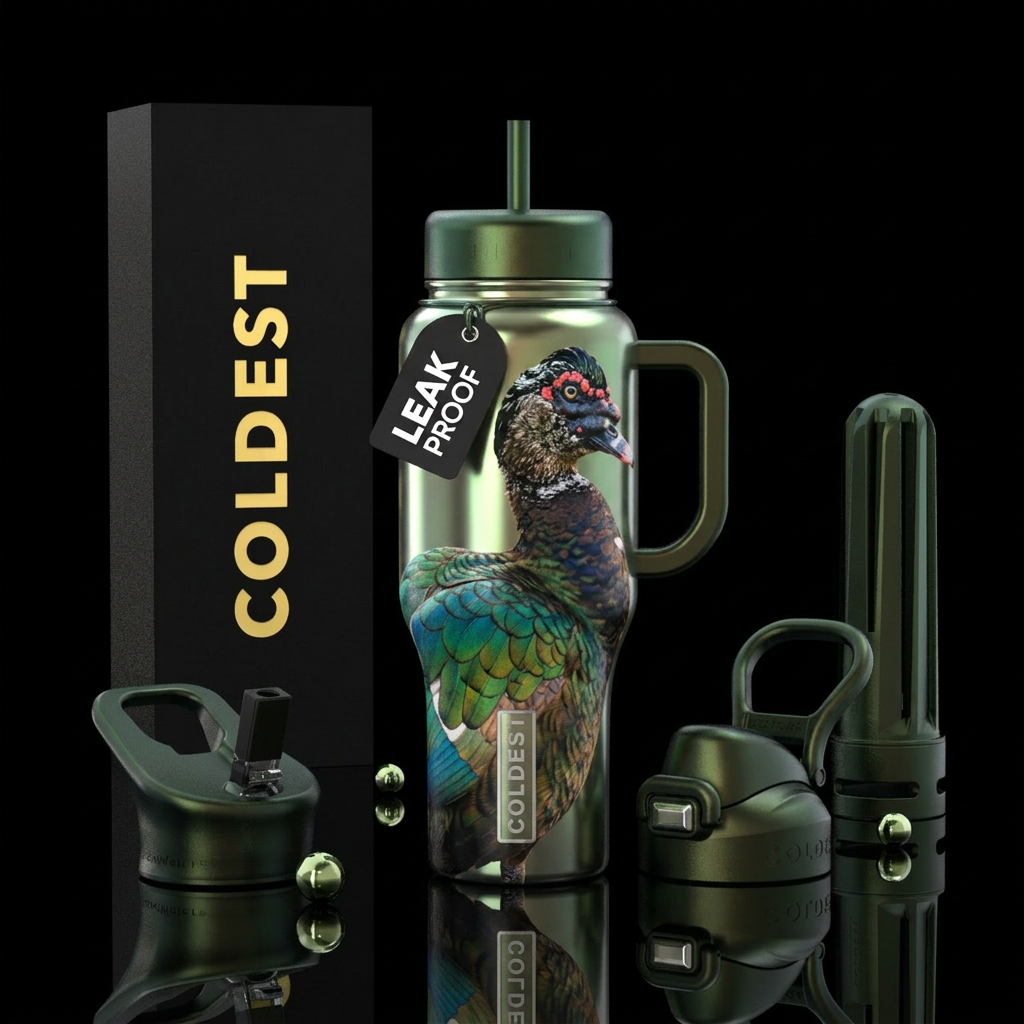 Muscoy duck water bottle design
