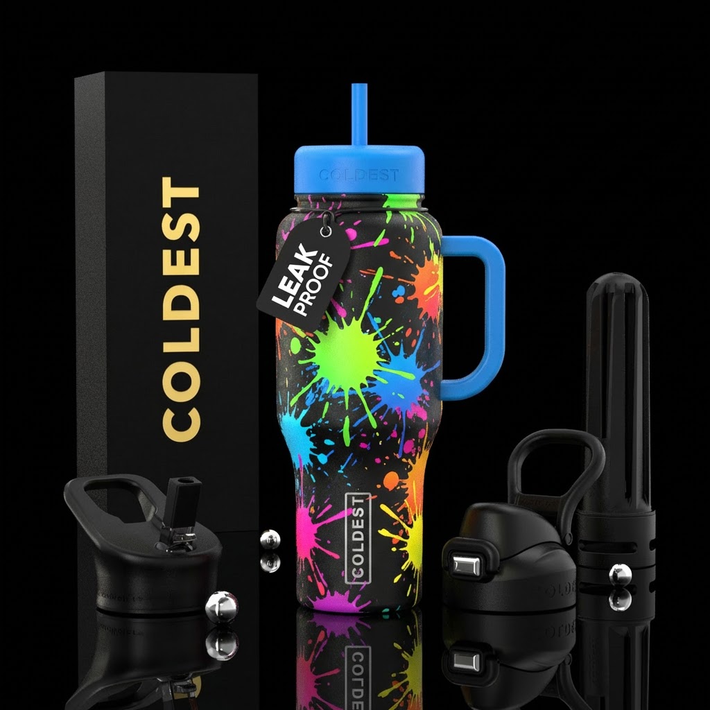 Splat blast water bottle design