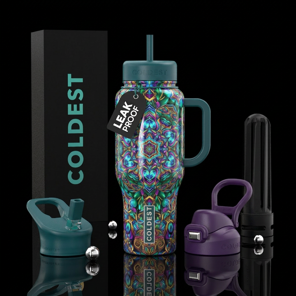Kaleidoscope mind water bottle design