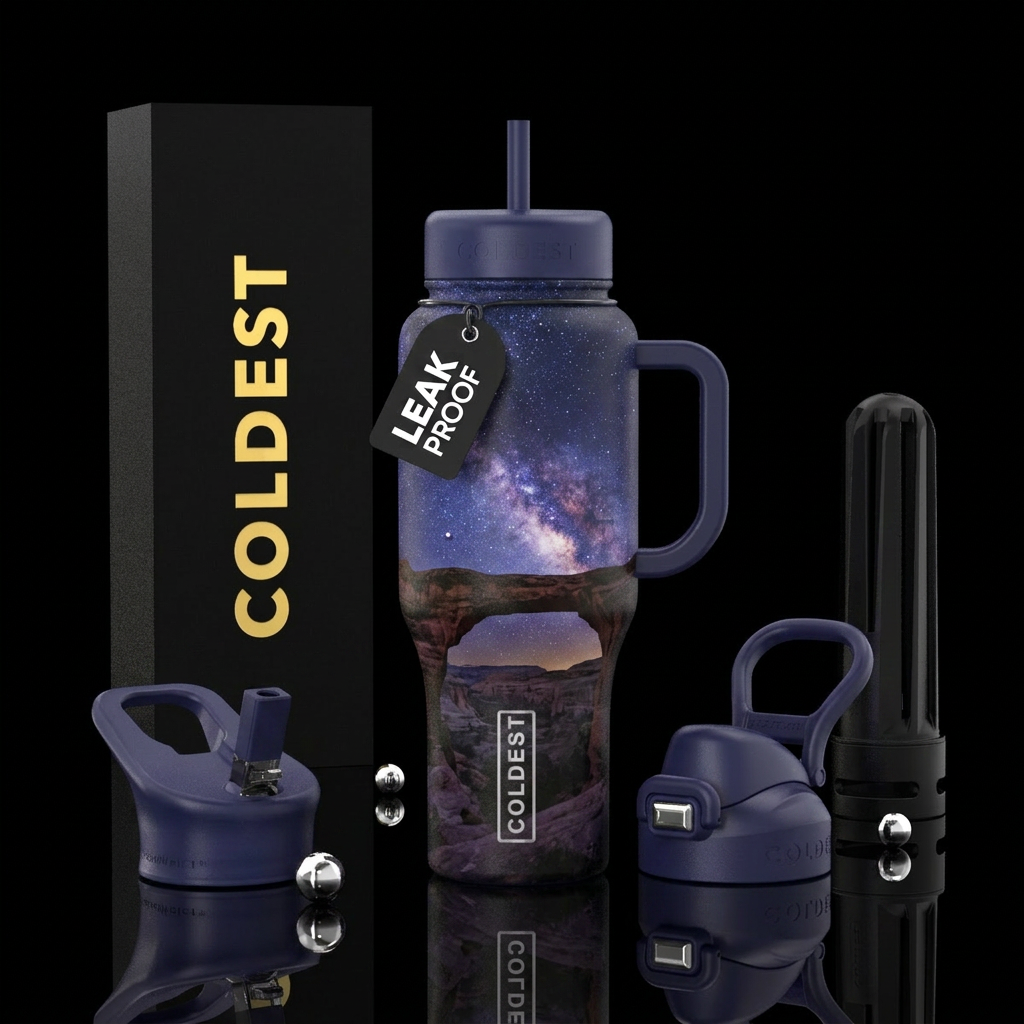 natural bridges national park Utah night sky water bottle design