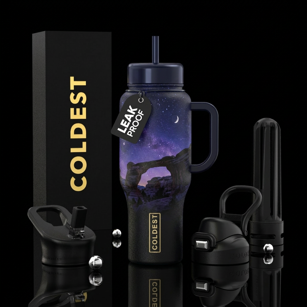natural bridges national park Utah night sky water bottle design