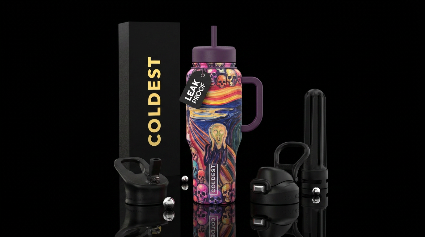 Screaming Skulls water bottle design