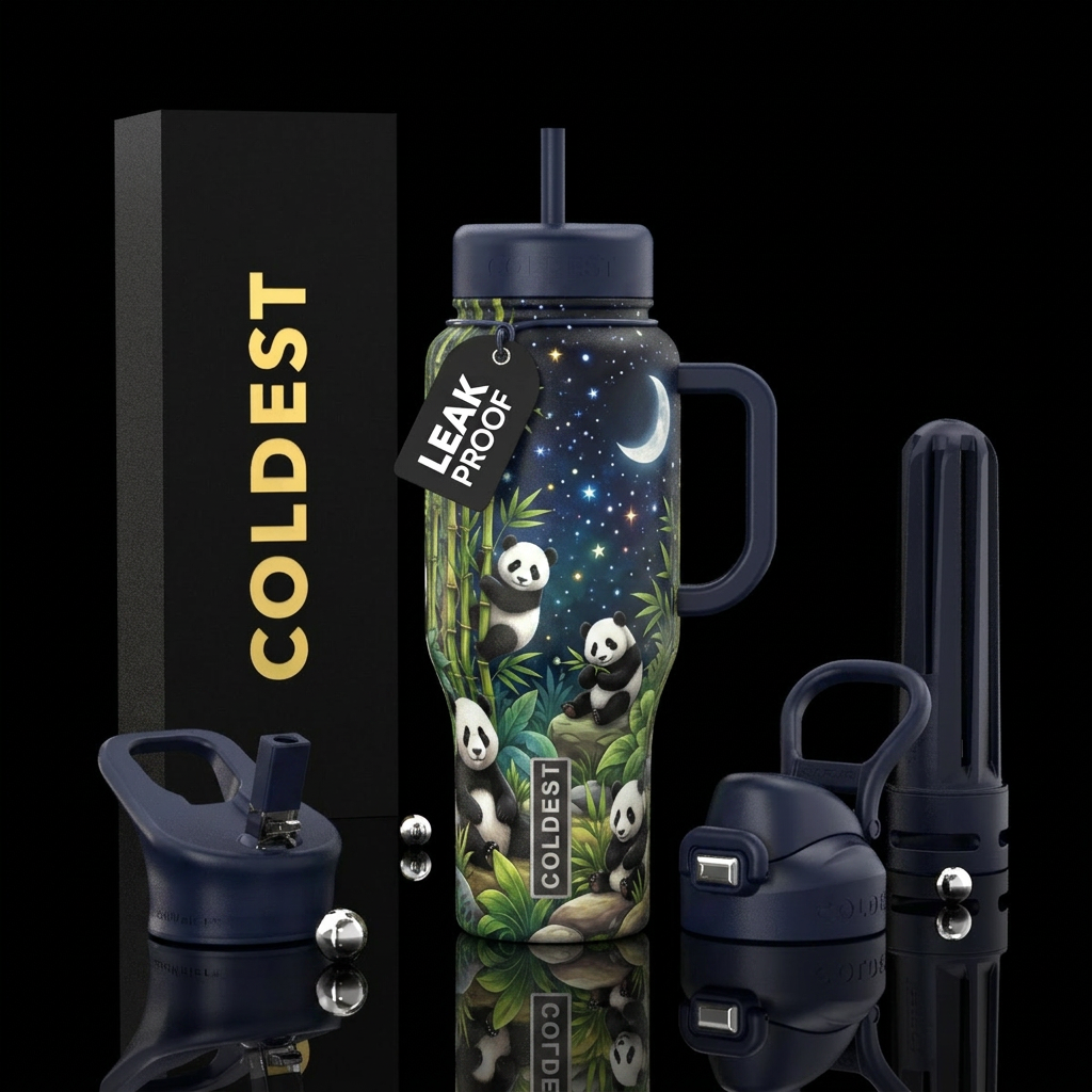 Panda Nation water bottle design
