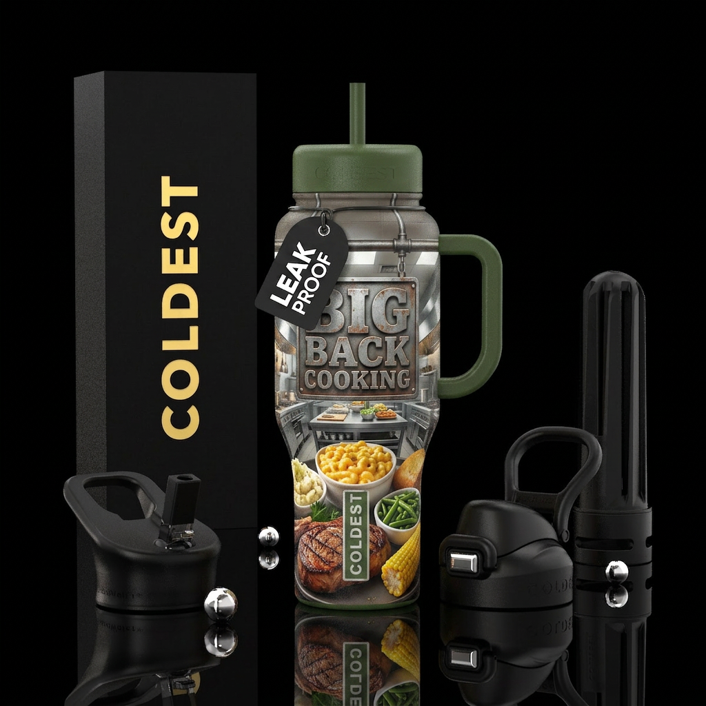 Large state of the art kitchen, Big Back Cooking s... water bottle design