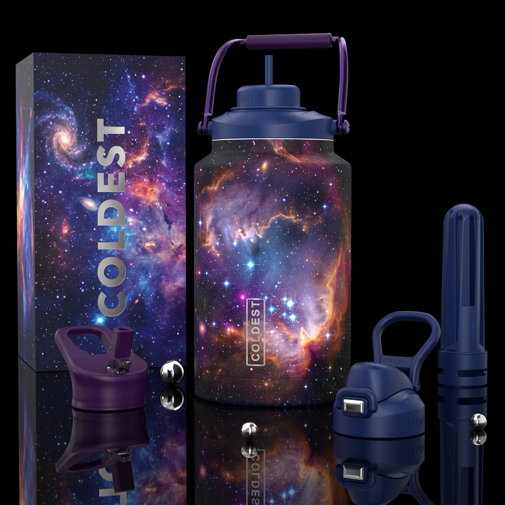Deep space view water bottle design