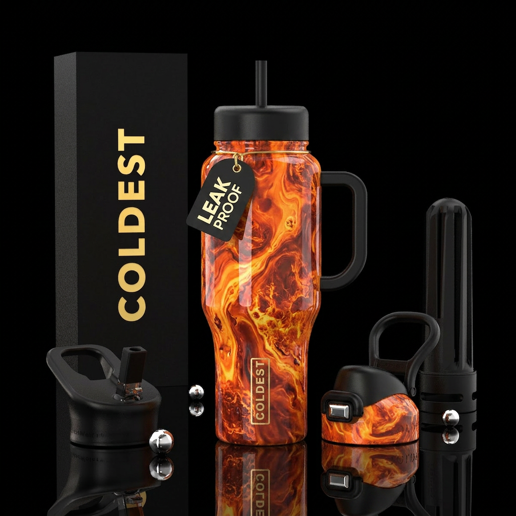 Solar lava paint water bottle design