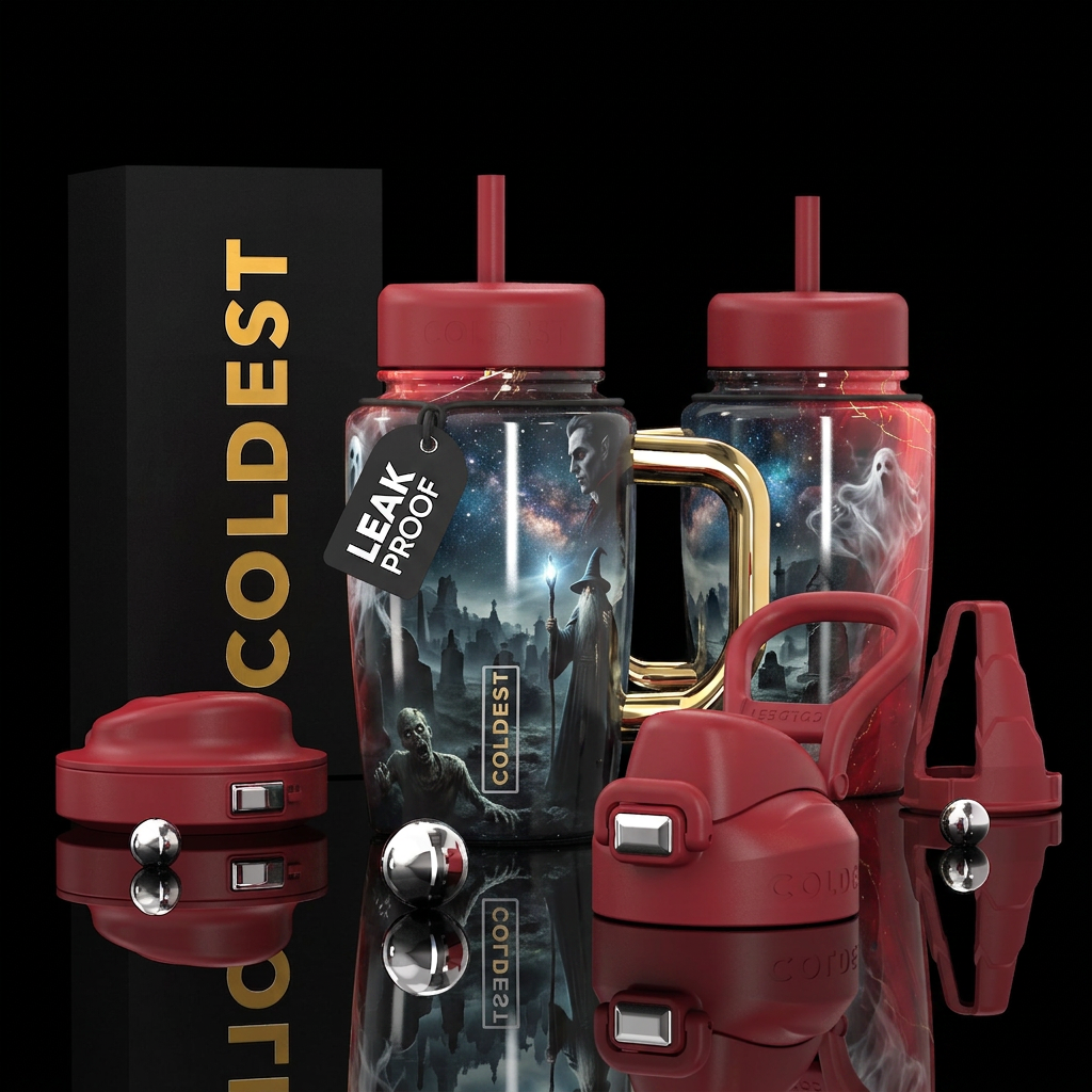 Witches, wizards, vampires, zombies, ghosts, starr... water bottle design