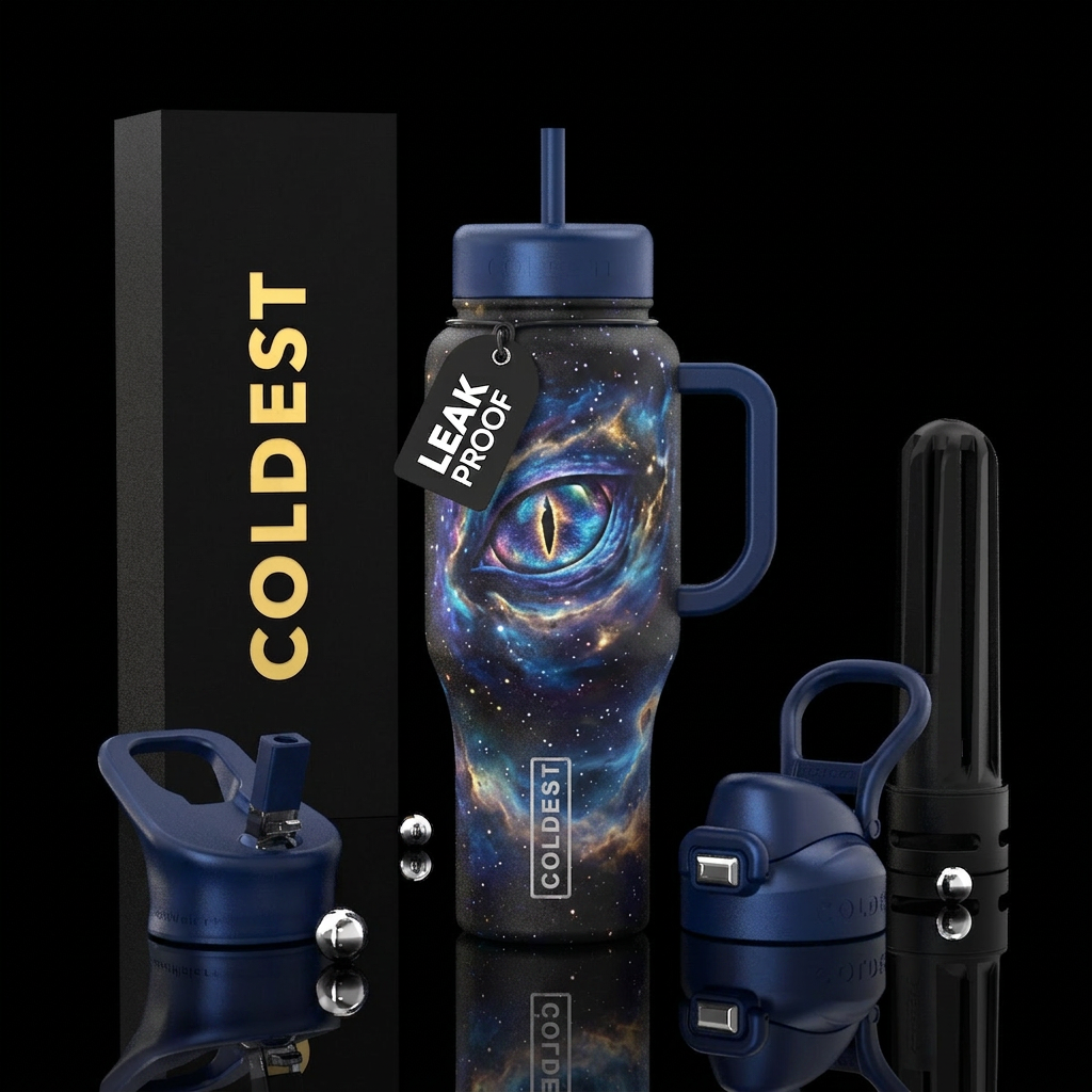 Celestial dragon eye, space water bottle design