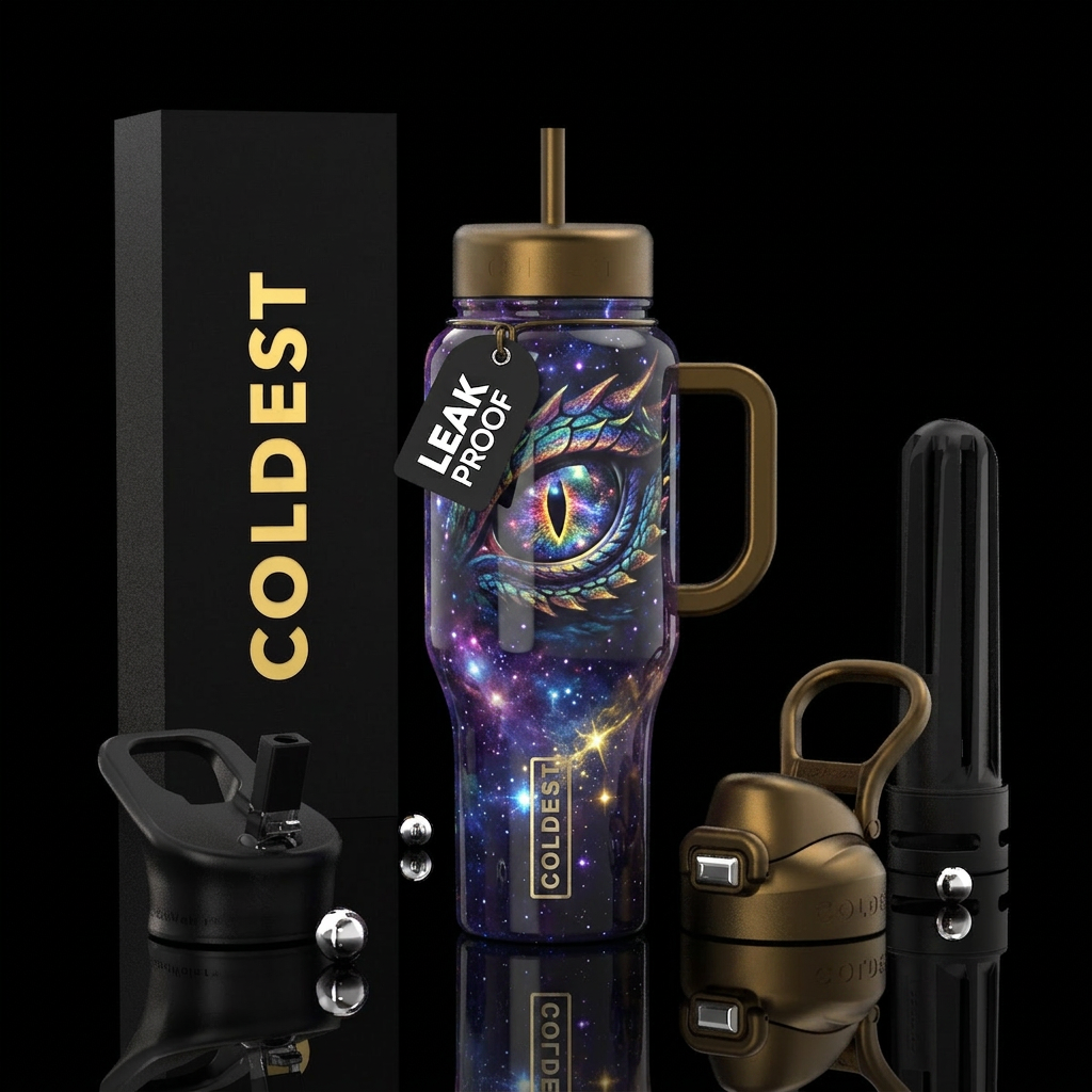 Celestial dragon eye, space water bottle design