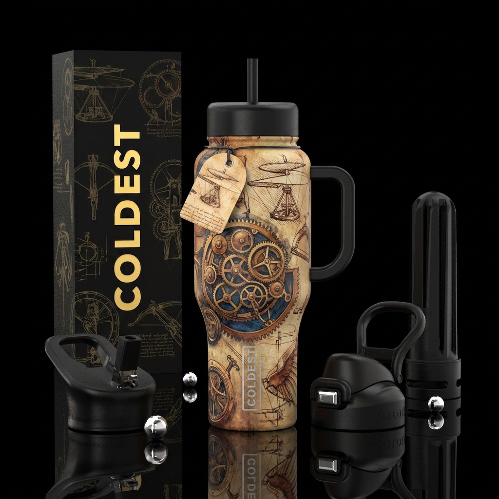 Da Vinci mechanical designs water bottle design