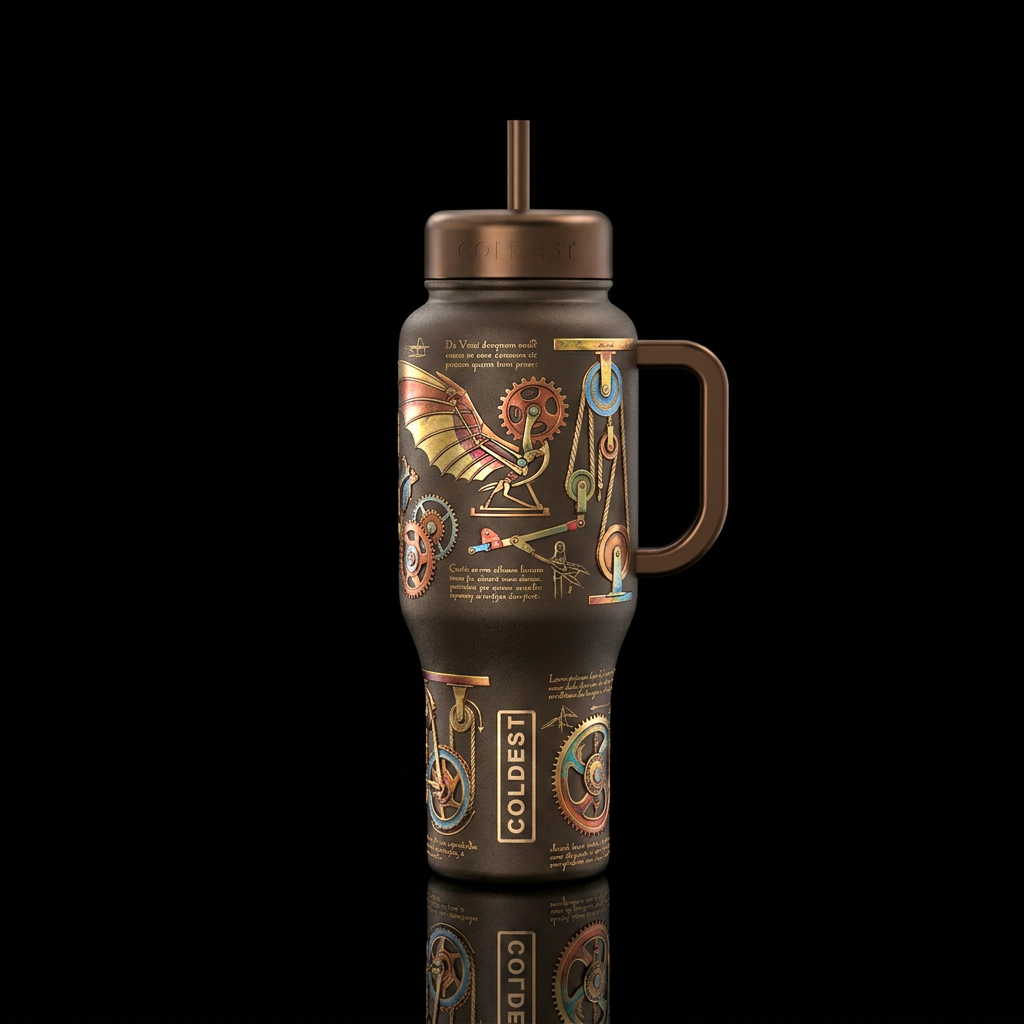 Da Vinci mechanical designs water bottle design