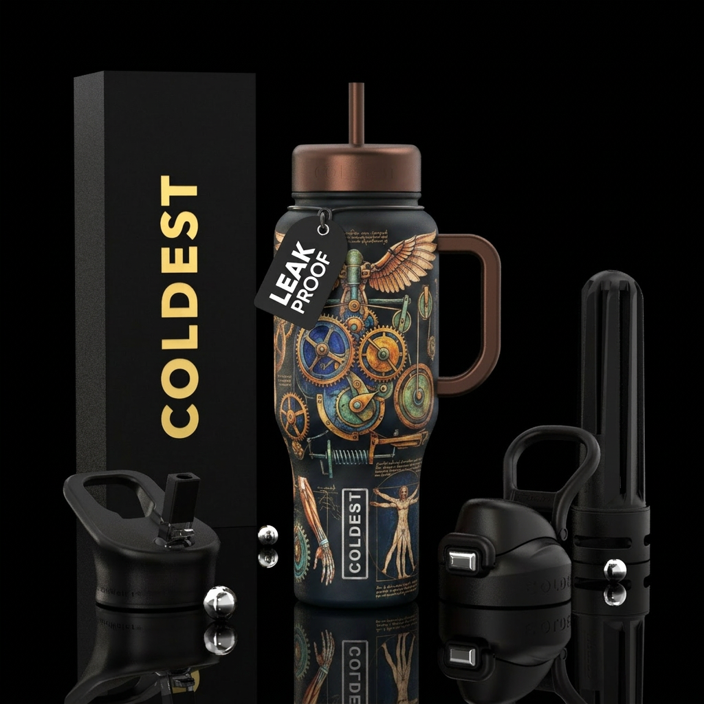 Da Vinci mechanical designs water bottle design