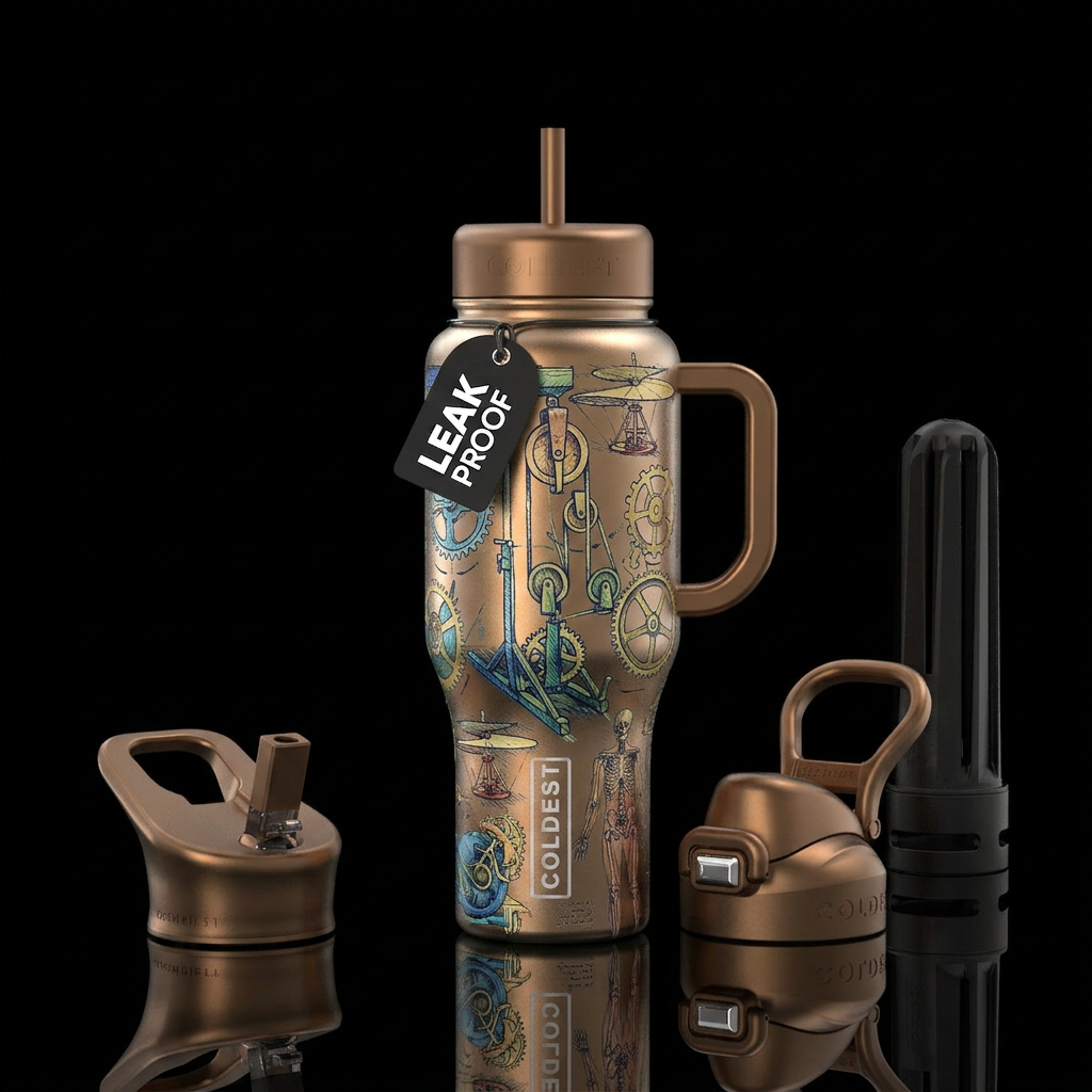 Da Vinci mechanical designs water bottle design