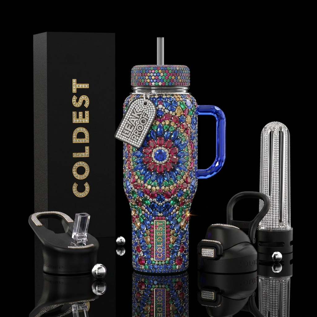 Gem stones water bottle design