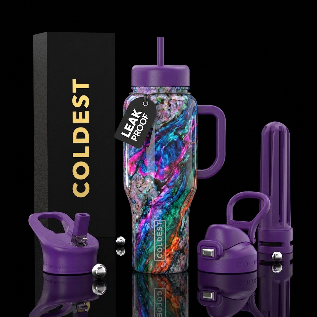 elegant, ethereal, granite water bottle design