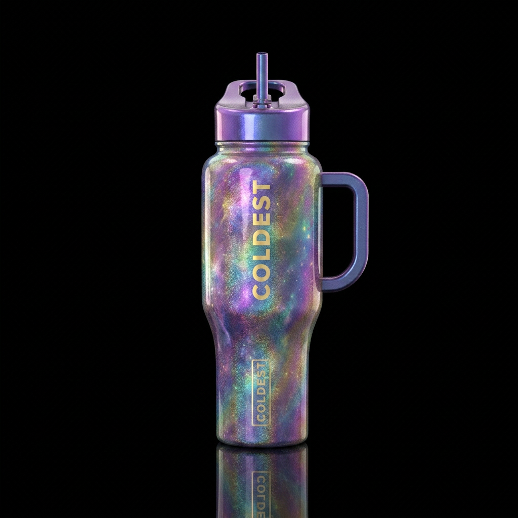 enchanting, shimmer, divine water bottle design