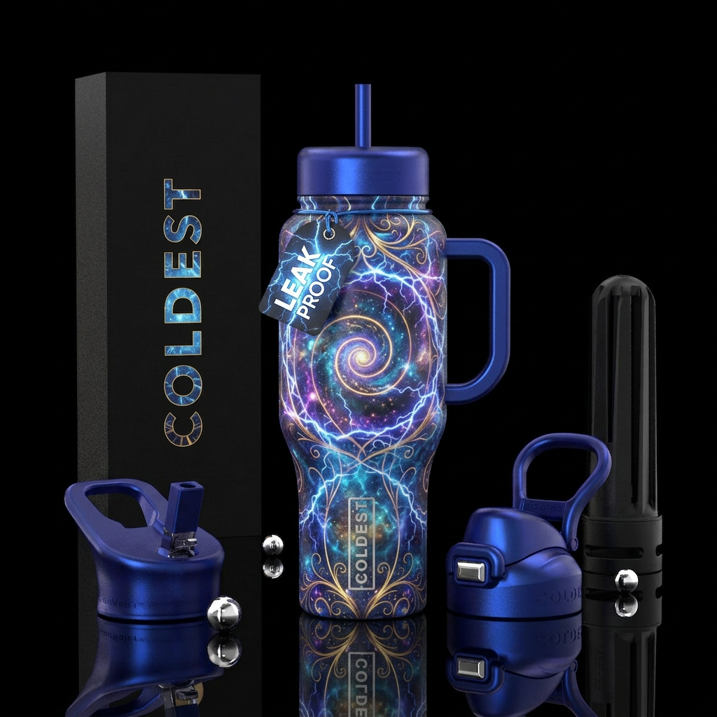 mythical, magical, spirals, electric water bottle design