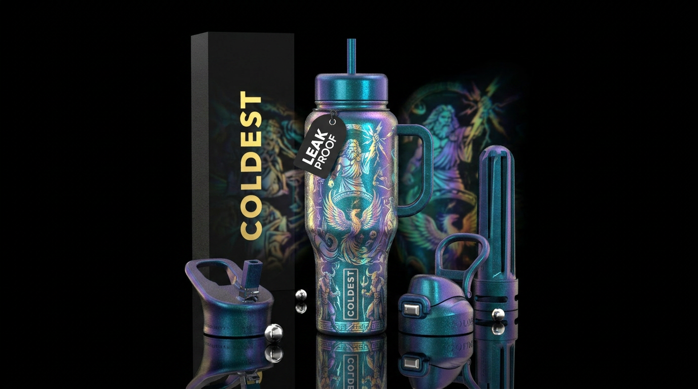 shimmer, mythology, hologram water bottle design