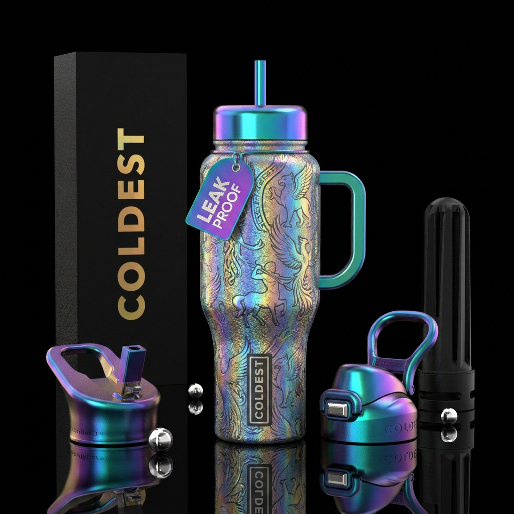 shimmer, mythology, hologram water bottle design