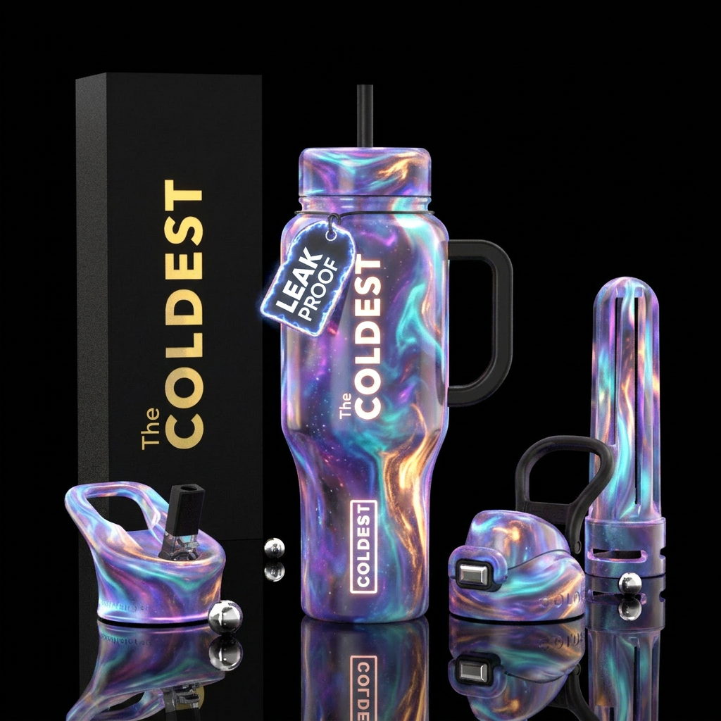 plasma, luxurious, force field, opalescent water bottle design