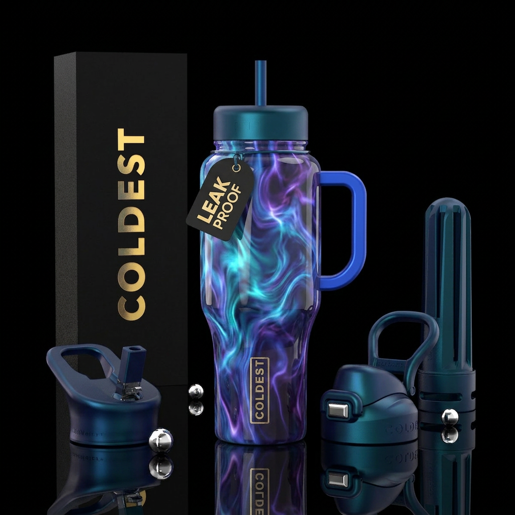 plasma, luxurious, force field, opalescent water bottle design