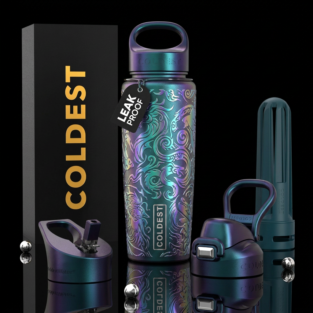 shimmer, mythology, hologram water bottle design