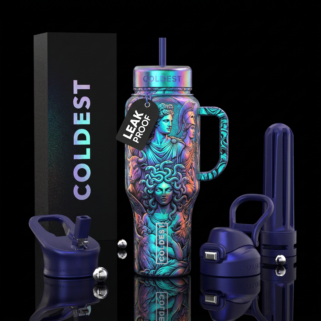 shimmer, mythology, hologram water bottle design