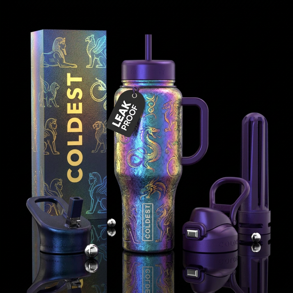 shimmer, mythology, hologram water bottle design