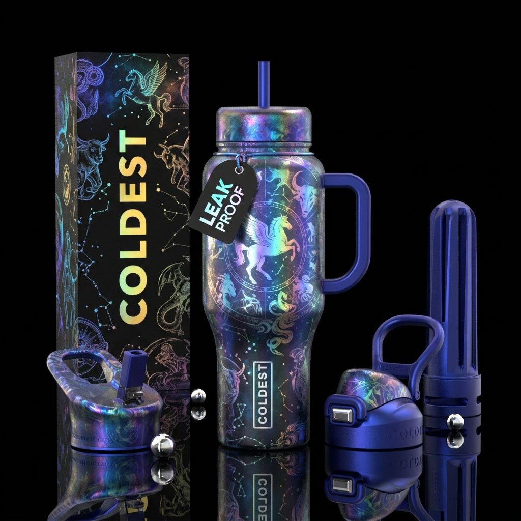shimmer, mythology, hologram water bottle design