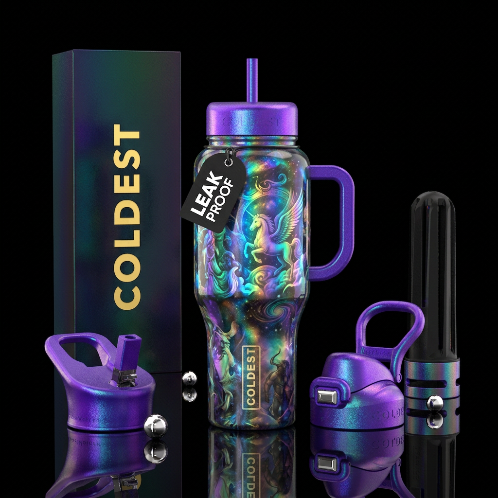 shimmer, mythology, hologram water bottle design