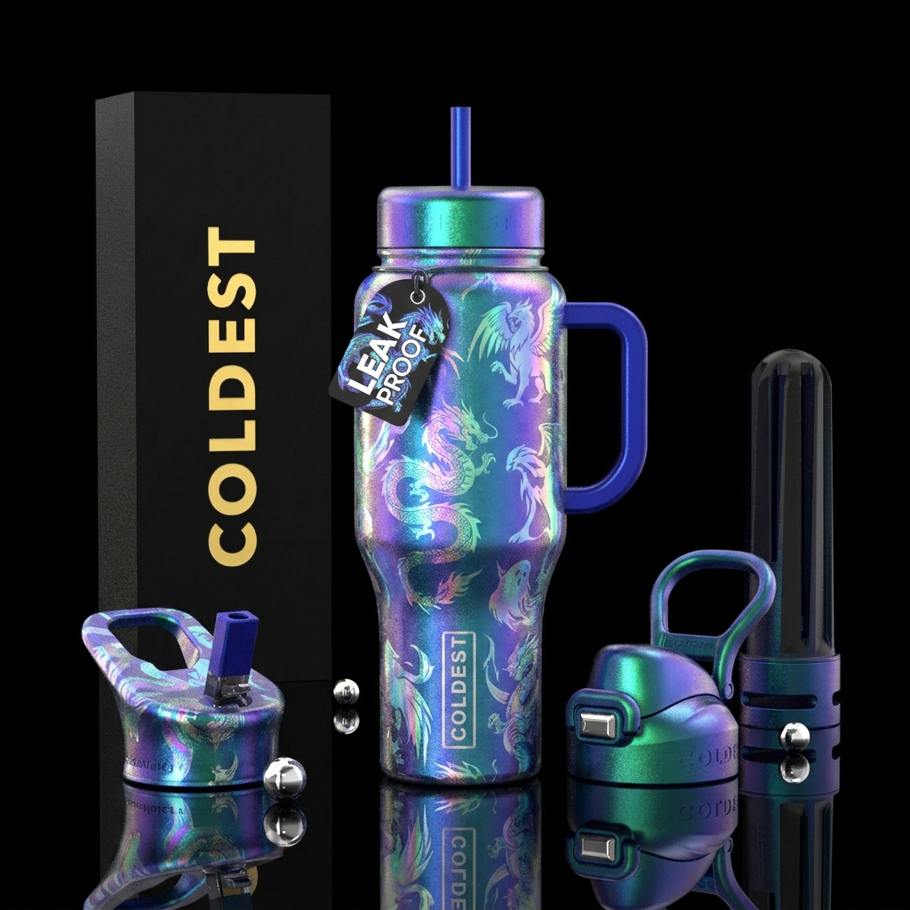 shimmer, mythology, hologram water bottle design