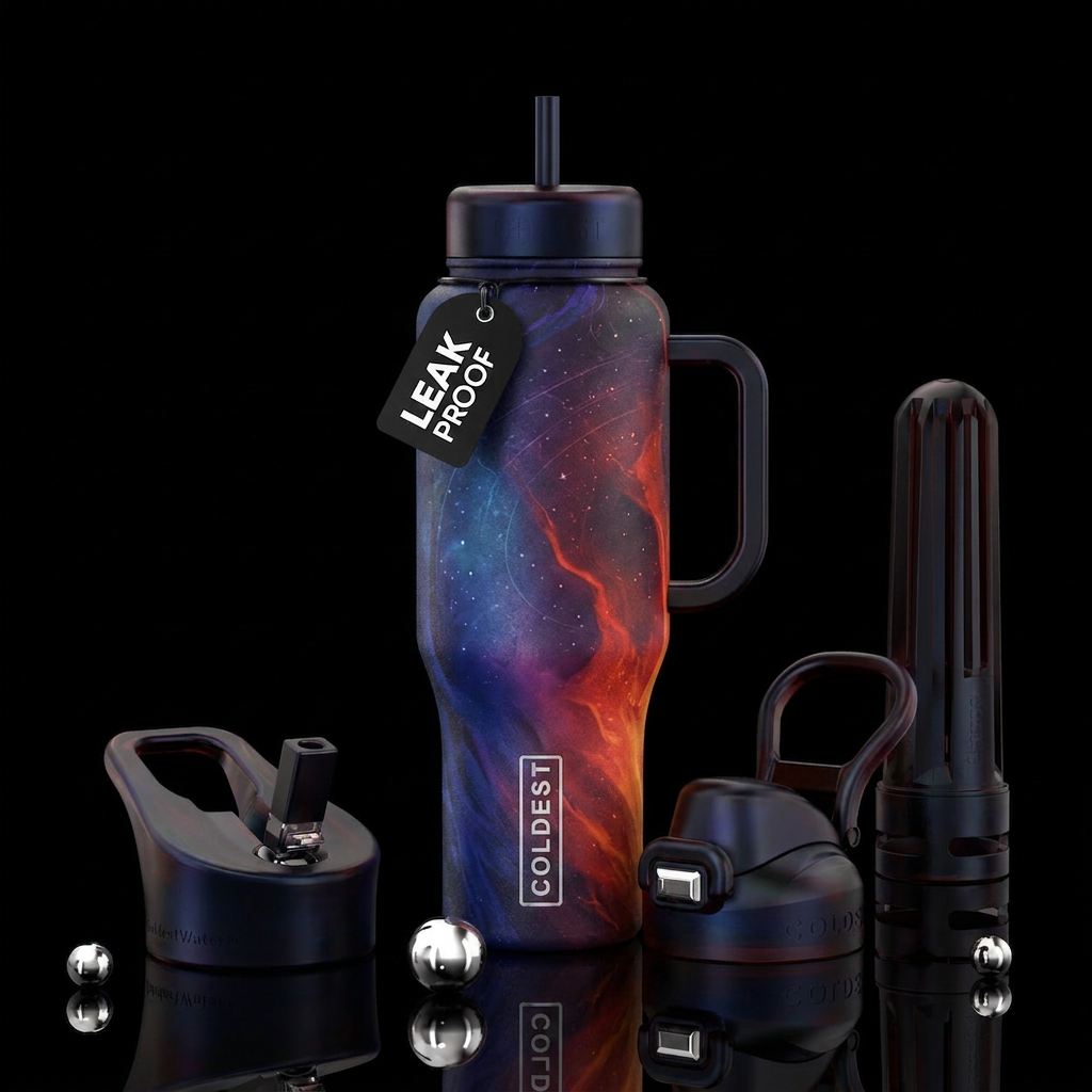 twilight, volcano, astral water bottle design