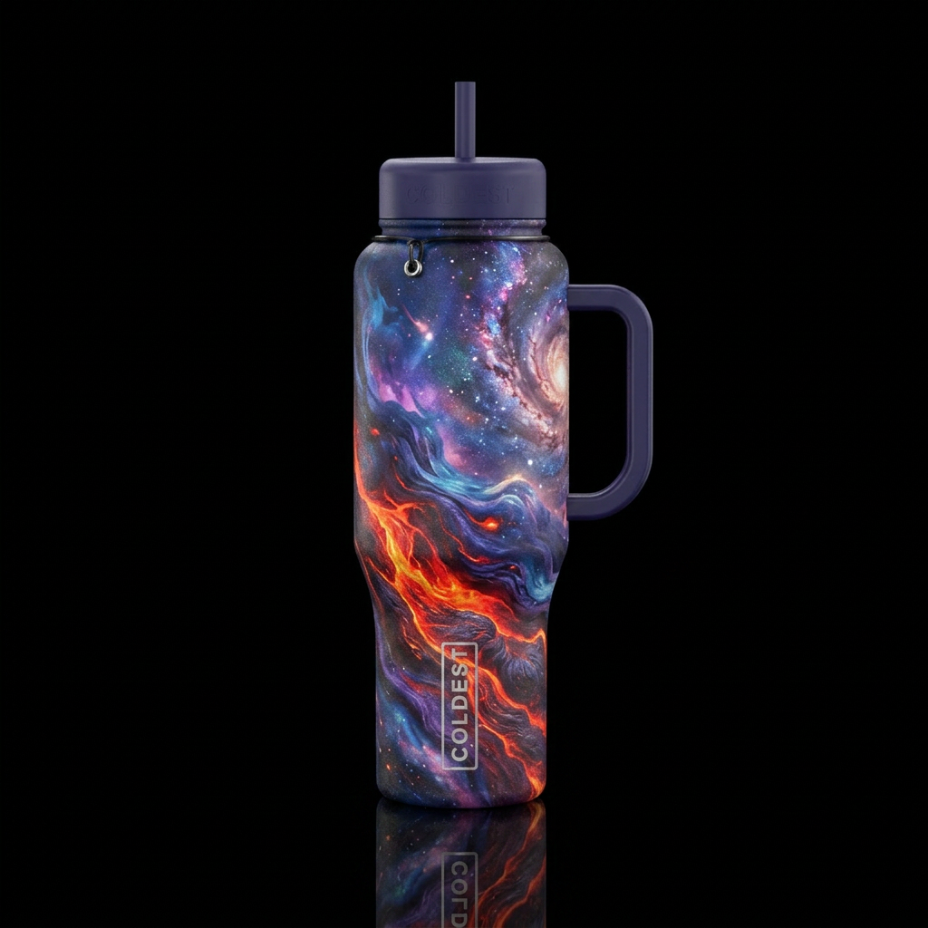 twilight, volcano, astral water bottle design