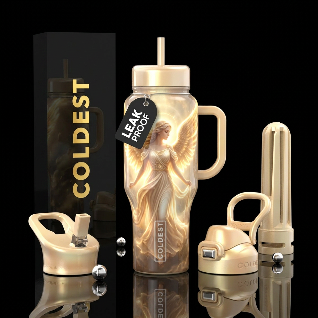 Golden Angel water bottle design