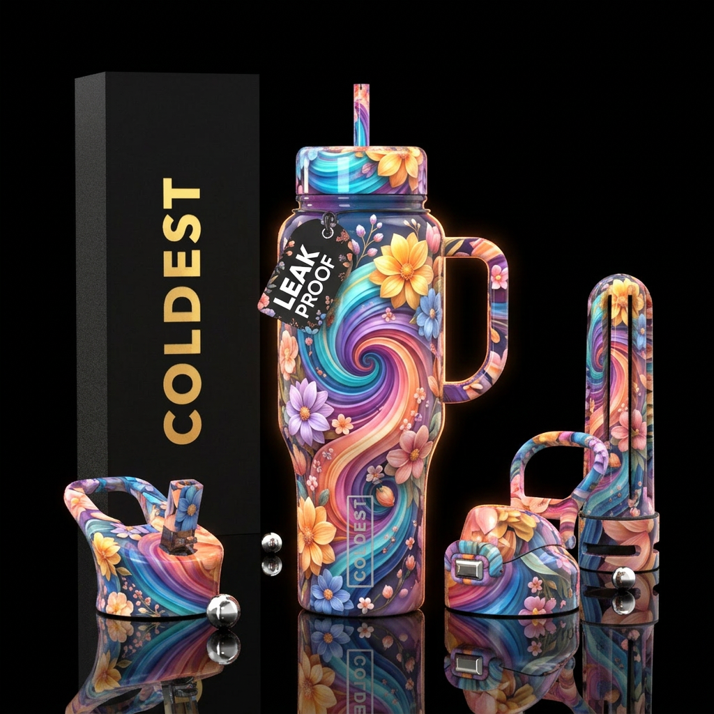 Curl & Swirl water bottle design