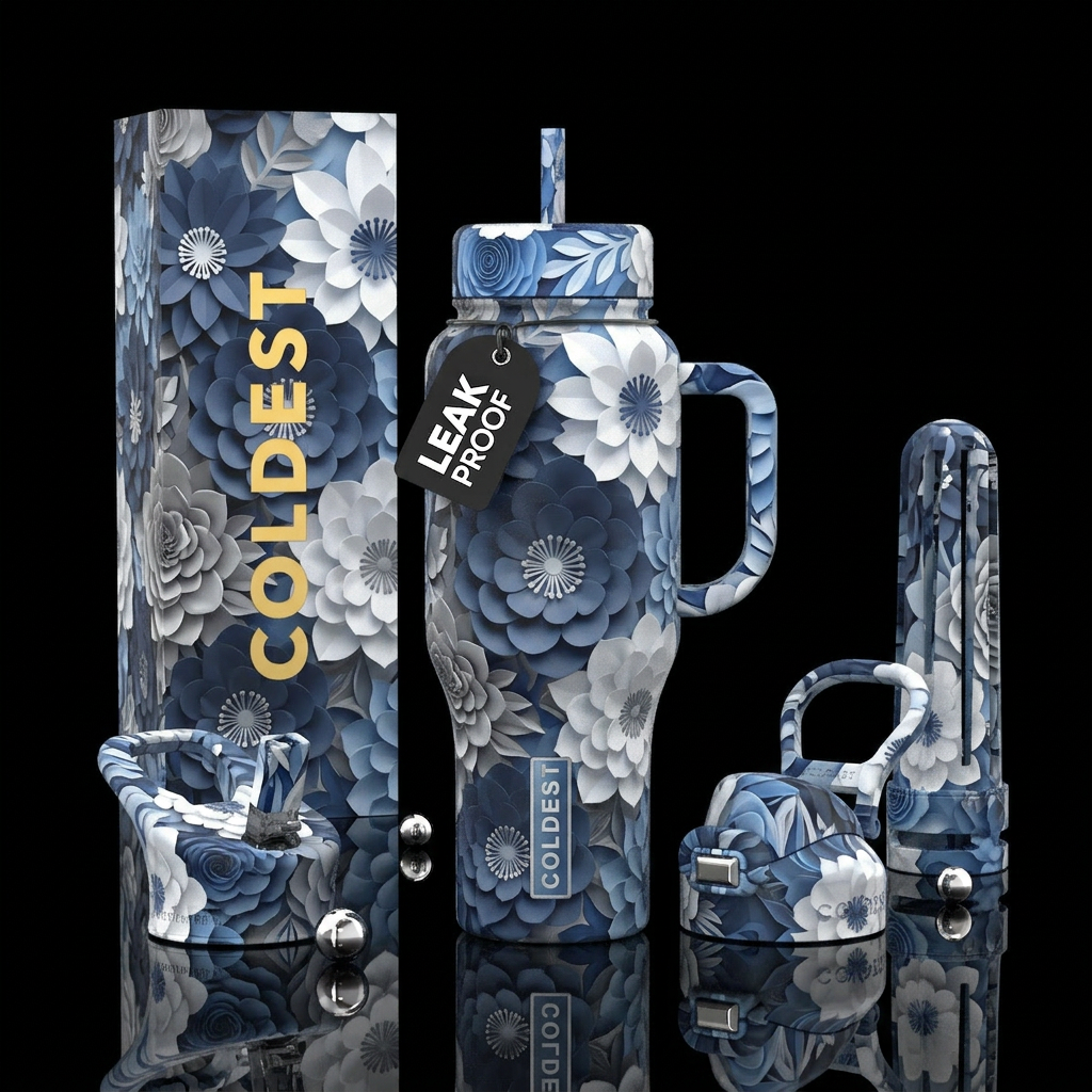 Shades of Blue water bottle design