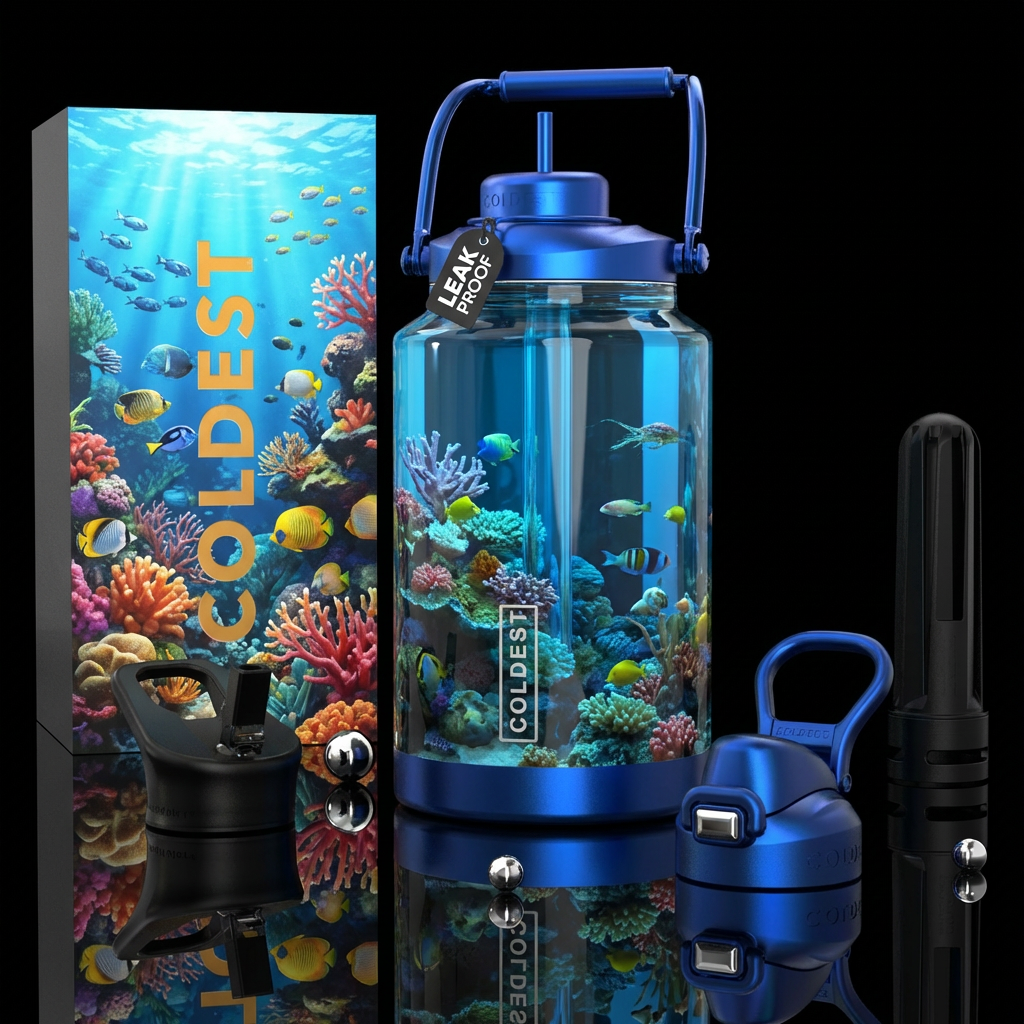 under the sea water bottle design