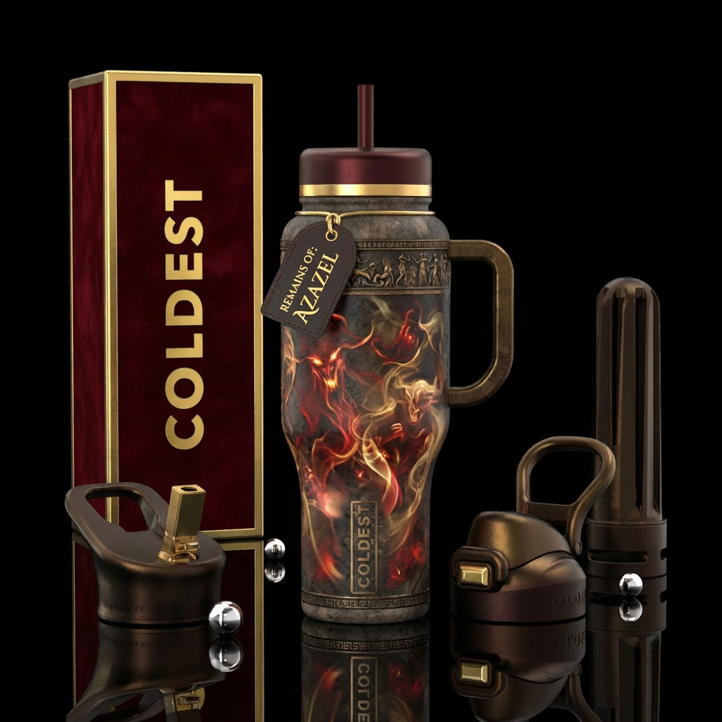 trapped demon escapes water bottle design