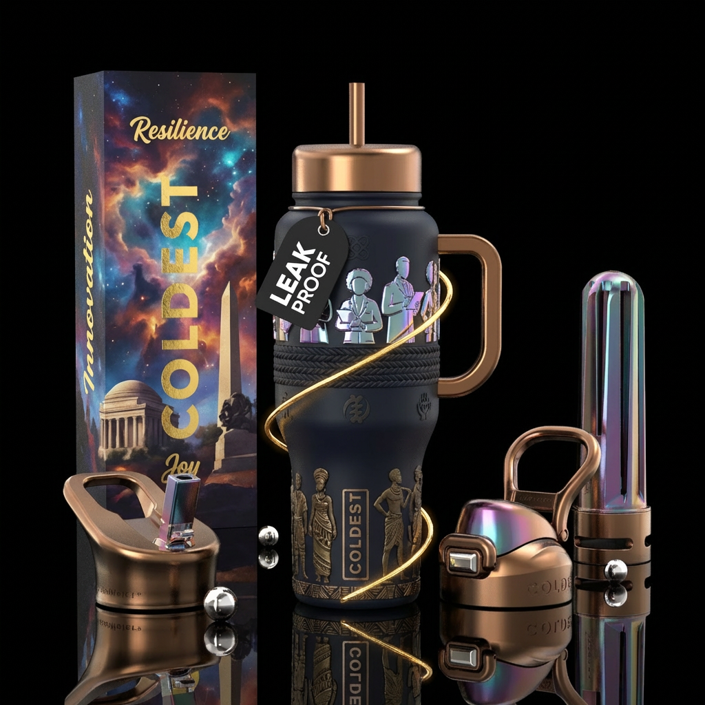 High-end product photography of a premium Coldest ... water bottle design