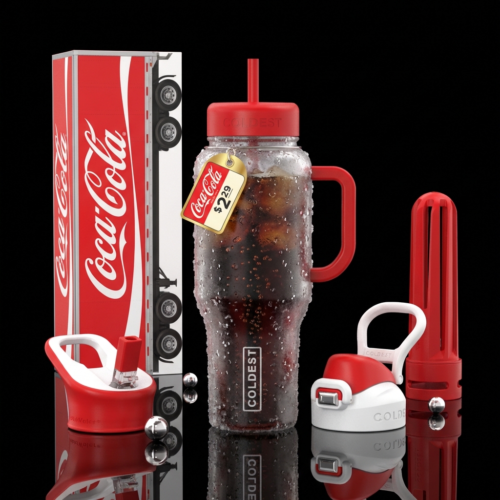 A Coldest Tumbler reimagined as a classic glass Co... water bottle design