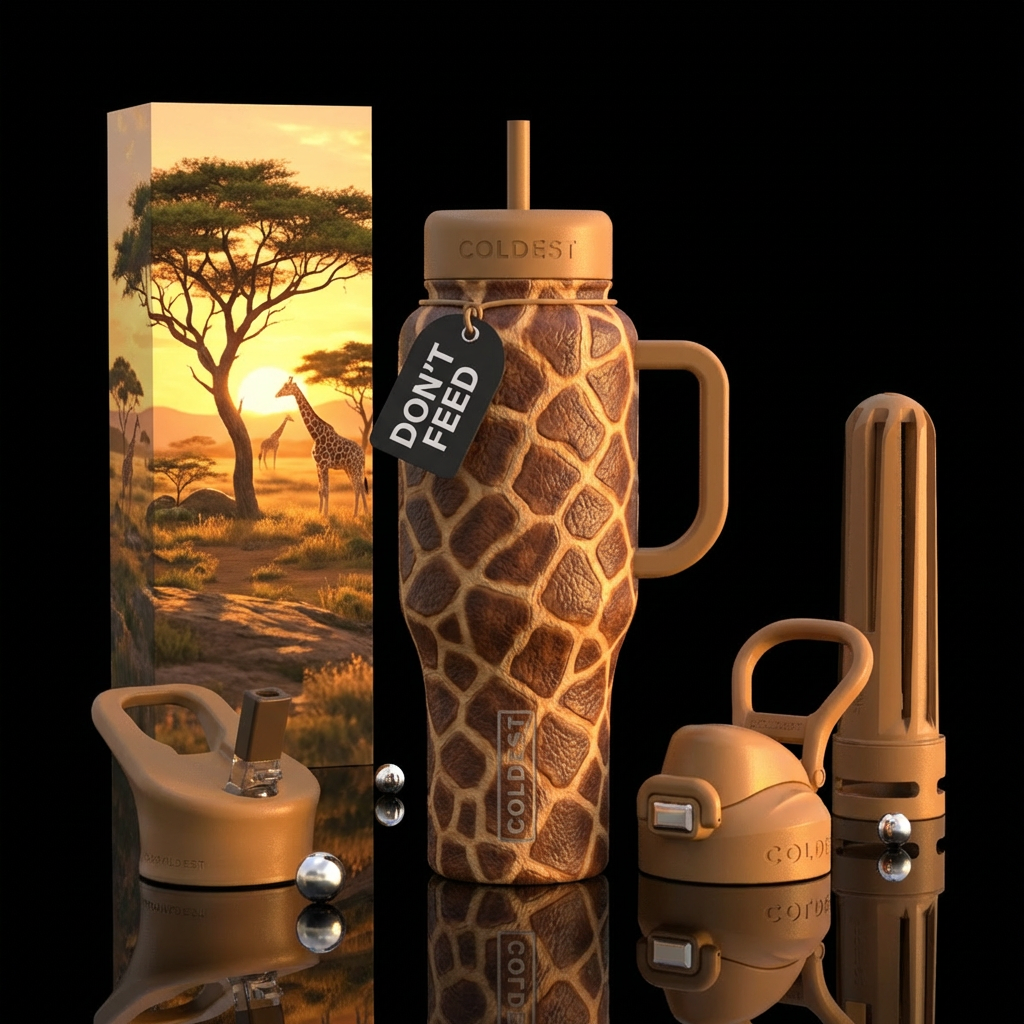 A rugged, outdoor-style 36oz tumbler wrapped in a ... water bottle design