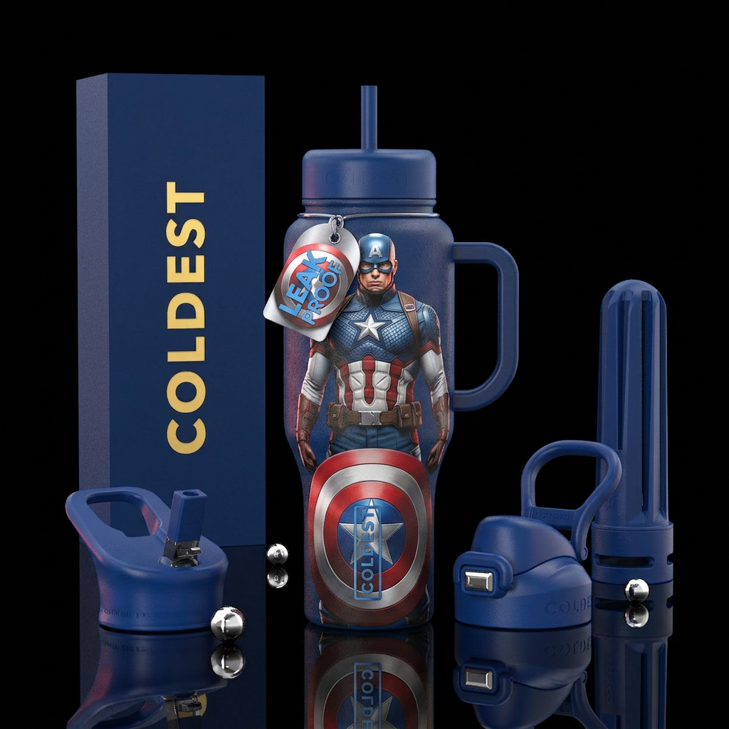 Captain America water bottle design