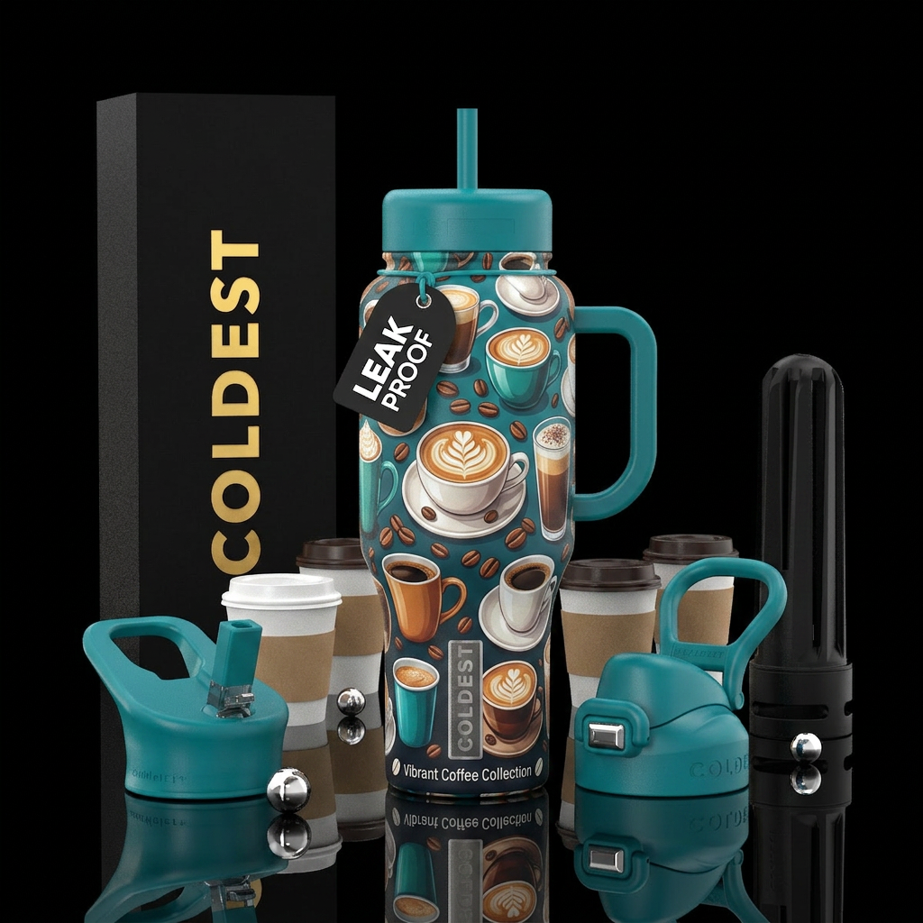 Coffee Cups water bottle design