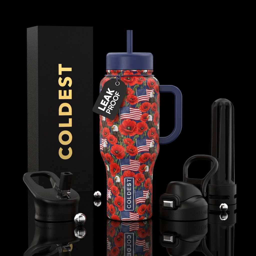 Poppy’s Patriot water bottle design